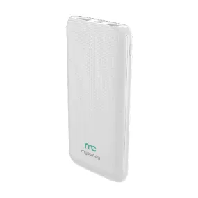 10K MAH POWERBANK SLIM DUAL USB AND TYPE C WHITE