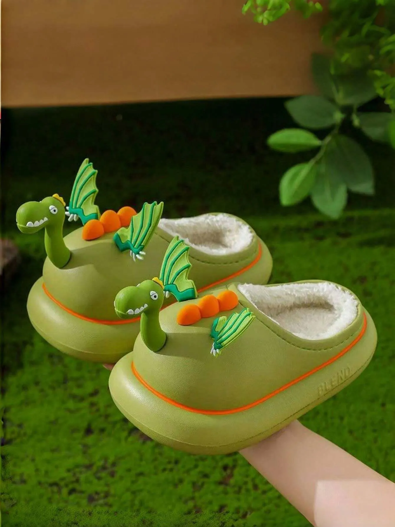 2024 New Dinosaur EVA Waterproof Cotton Baby Slippers For Boys & Girls, Winter Warm Anti-Slip Durable Winter Shoes