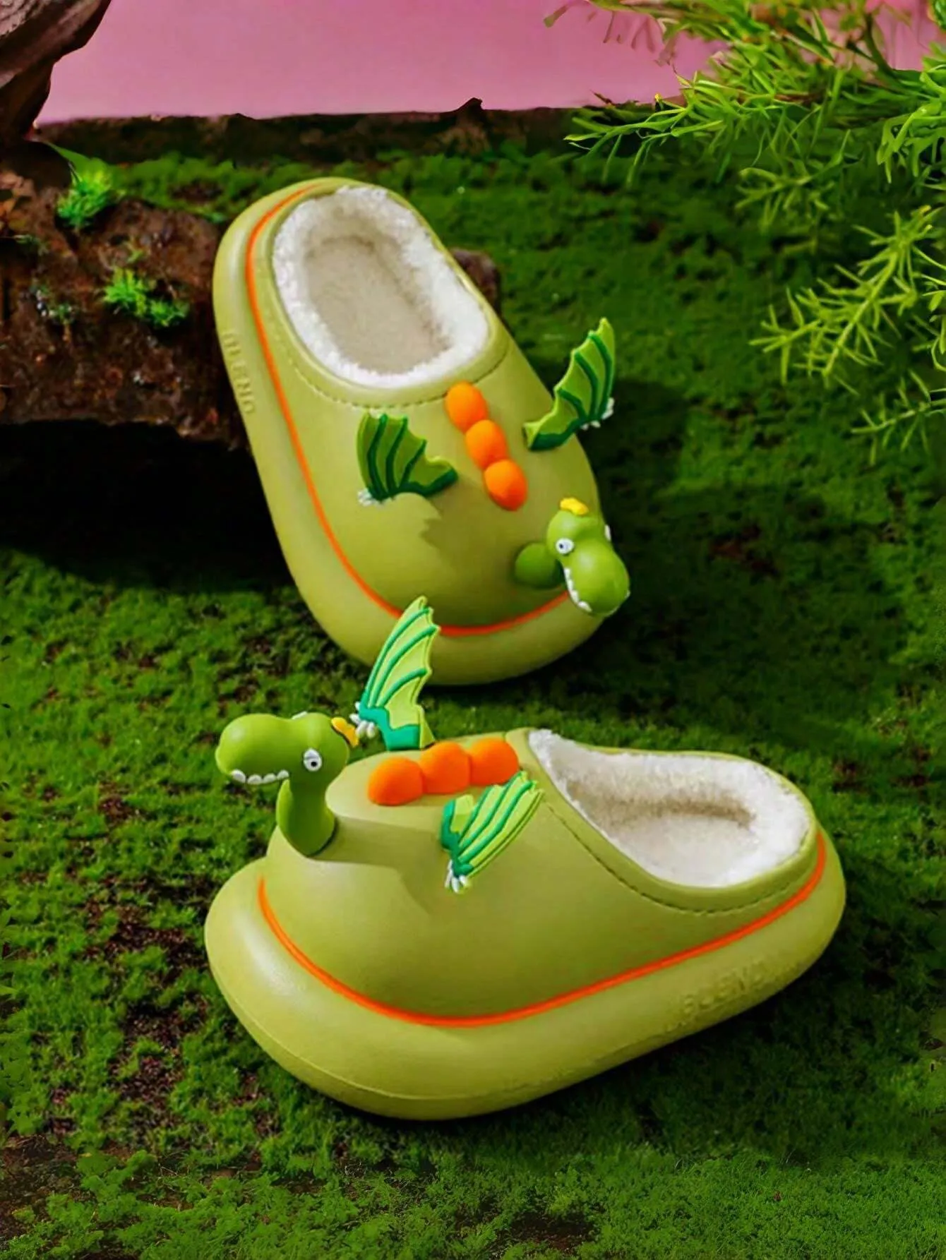 2024 New Dinosaur EVA Waterproof Cotton Baby Slippers For Boys & Girls, Winter Warm Anti-Slip Durable Winter Shoes