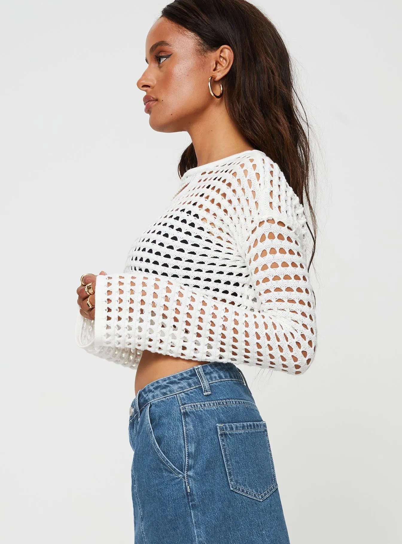 Acacia Asymmetric Cut-Out Sweater Cream