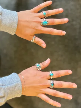 Adjust To Turquoise Ring Set