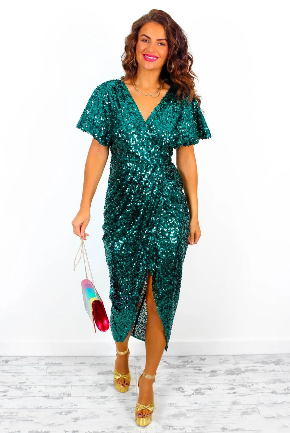 Adore Me - Forest Sequin Midi Dress