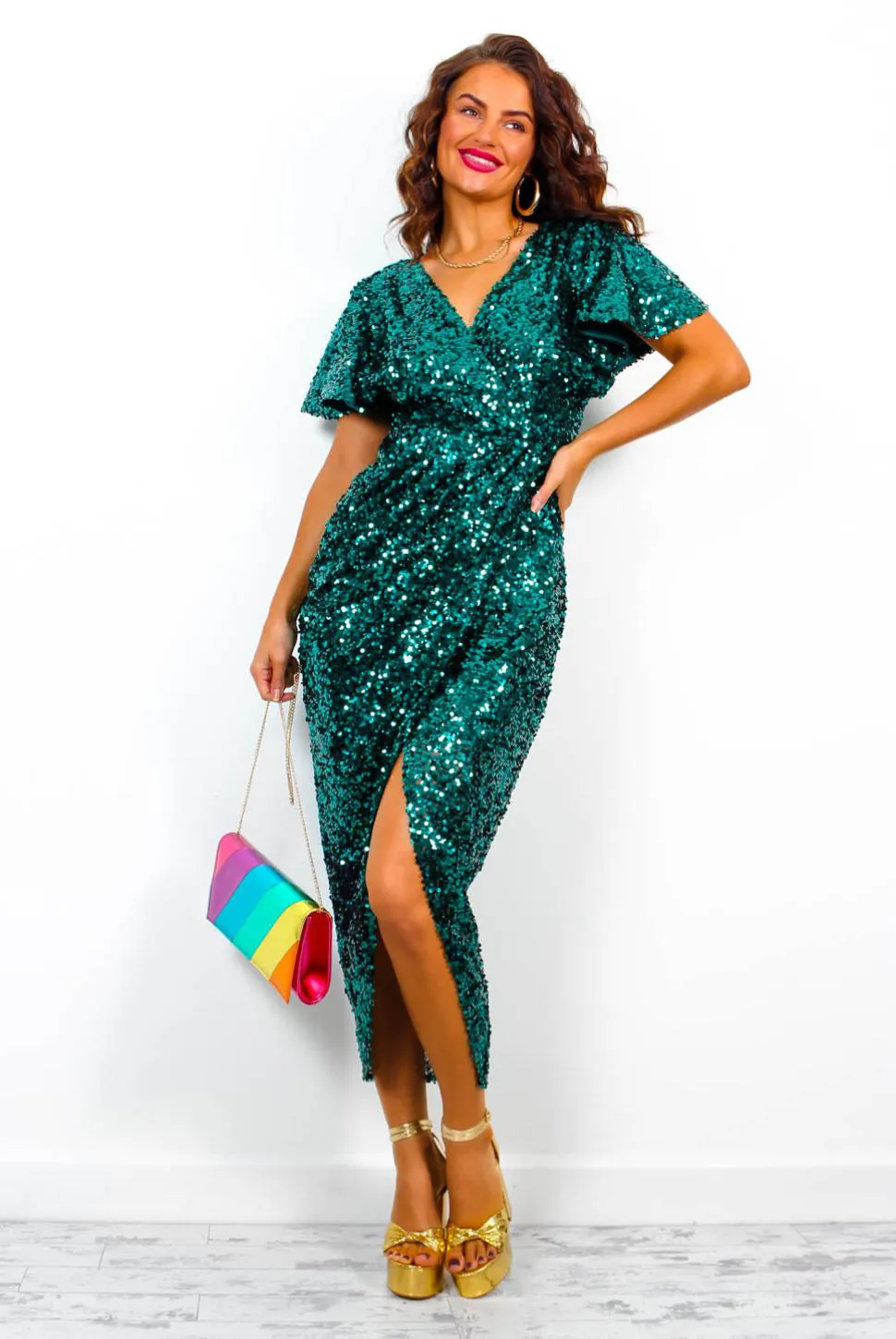 Adore Me - Forest Sequin Midi Dress