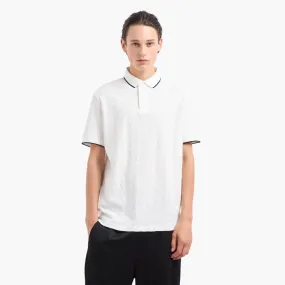 All Over Logo Regular Fit Cotton Jacquard Polo Shirt