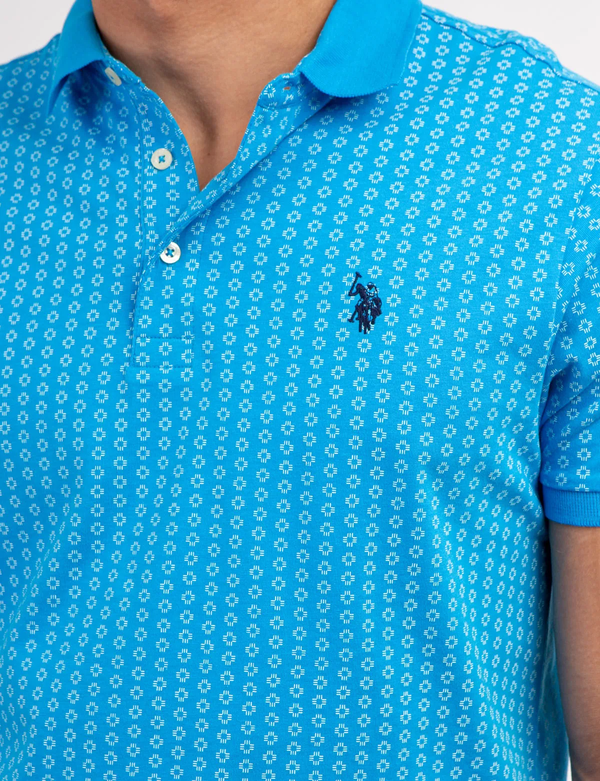 ALLOVER PRINTED JERSEY POLO SHIRT