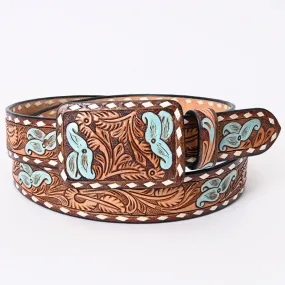 American Darling Women's Tooled Blue Flower Belt