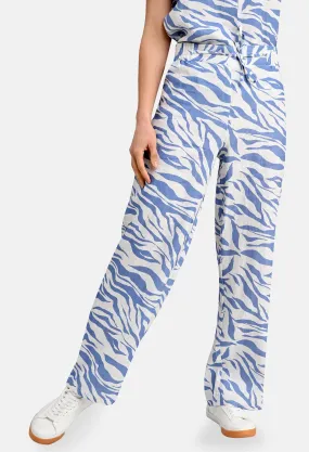 Animal Print Linen Trousers