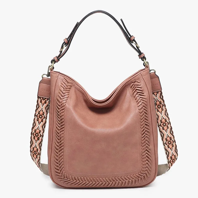 Aris Small Whipstitch Hobo w/ Guitar Strap