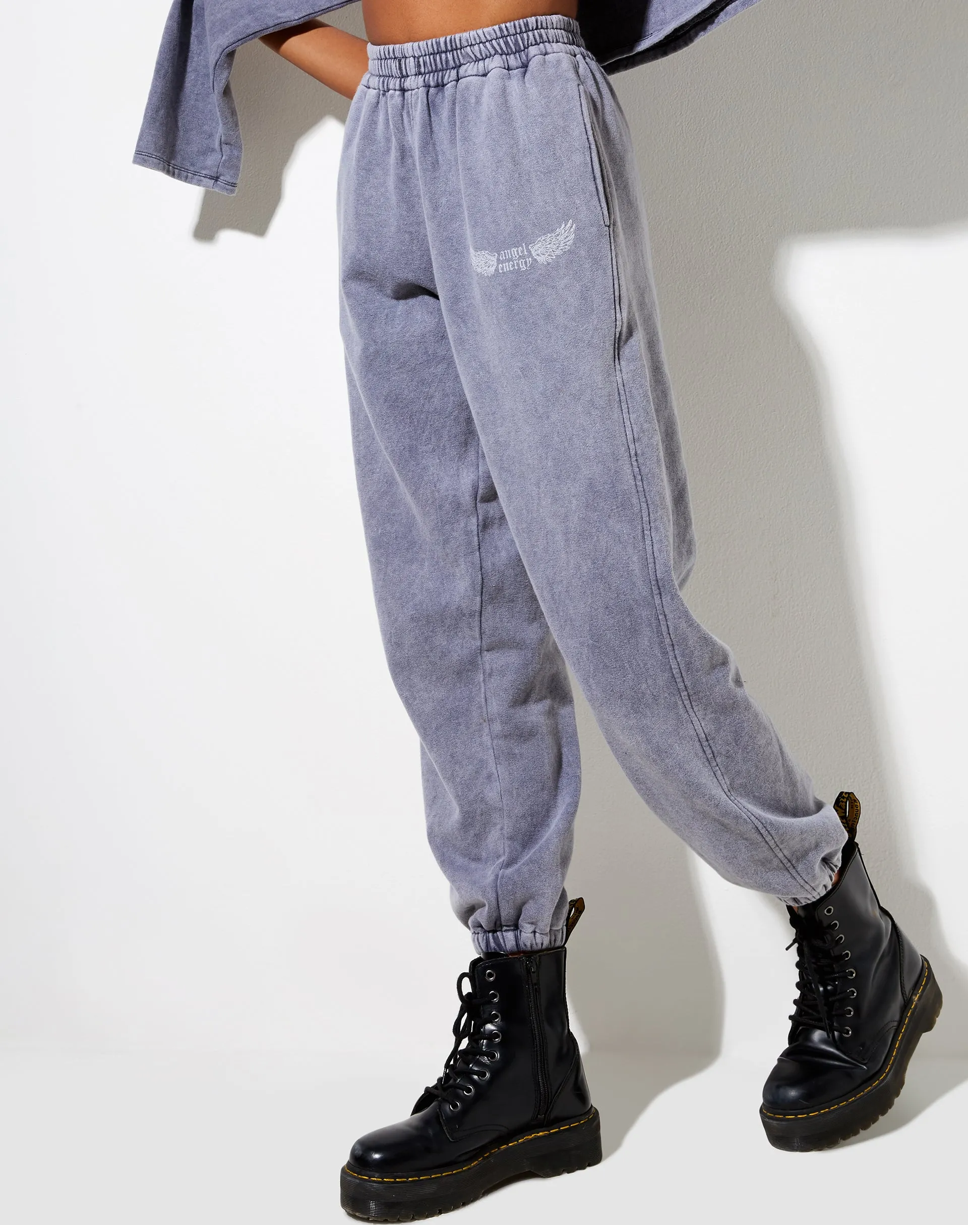 Basta Jogger in Charcoal Wash 'Angel Energy' Wings