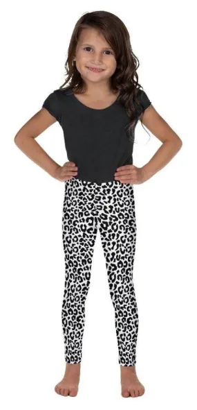 Black & White Leopard Kid's Leggings