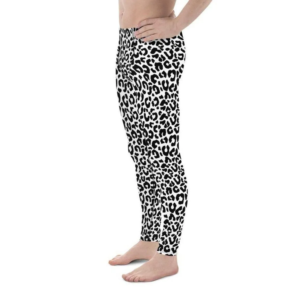 Black & White Leopard Men's Leggings