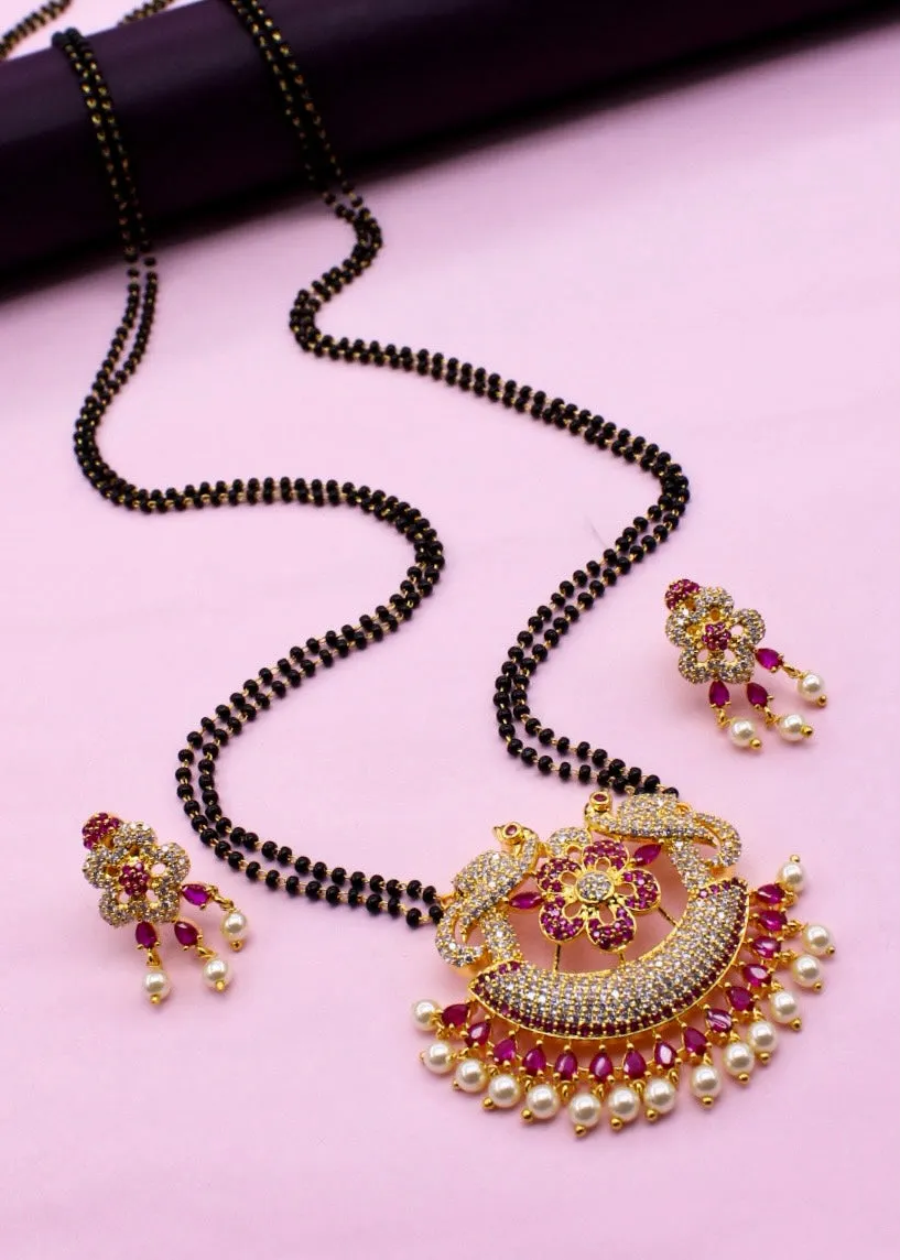 BLISSFUL FLORAL PEACOCK MANGALSUTRA