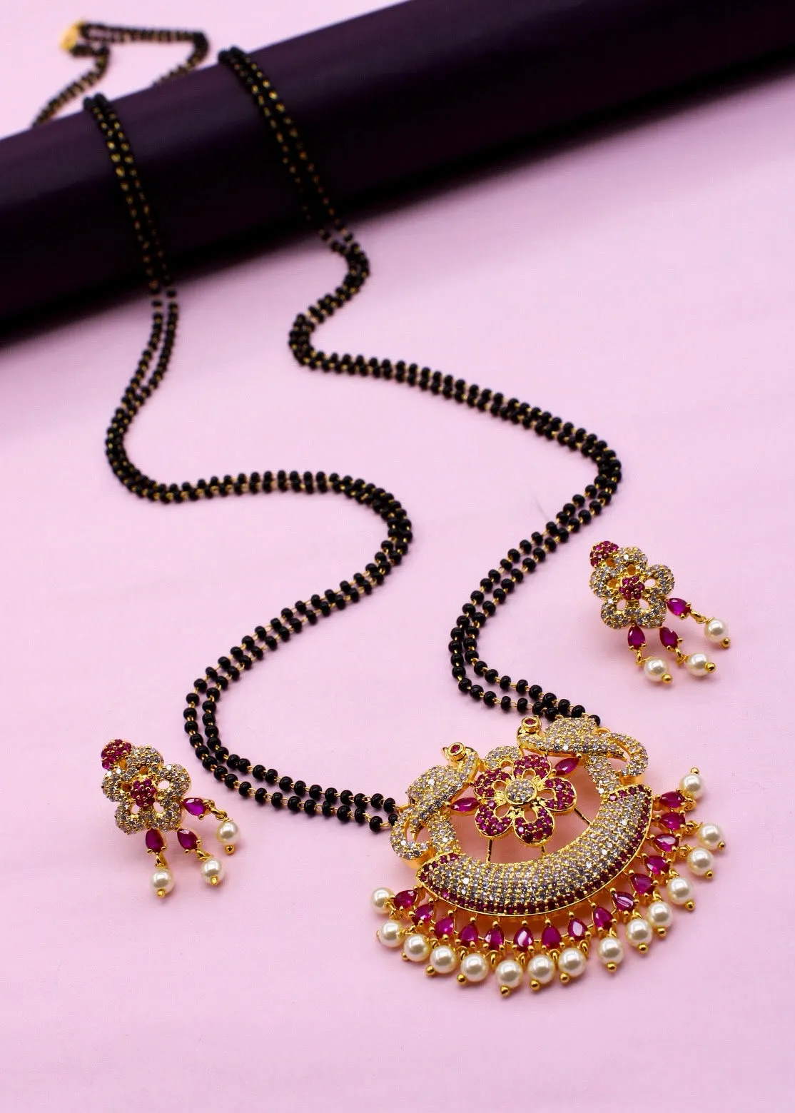 BLISSFUL FLORAL PEACOCK MANGALSUTRA