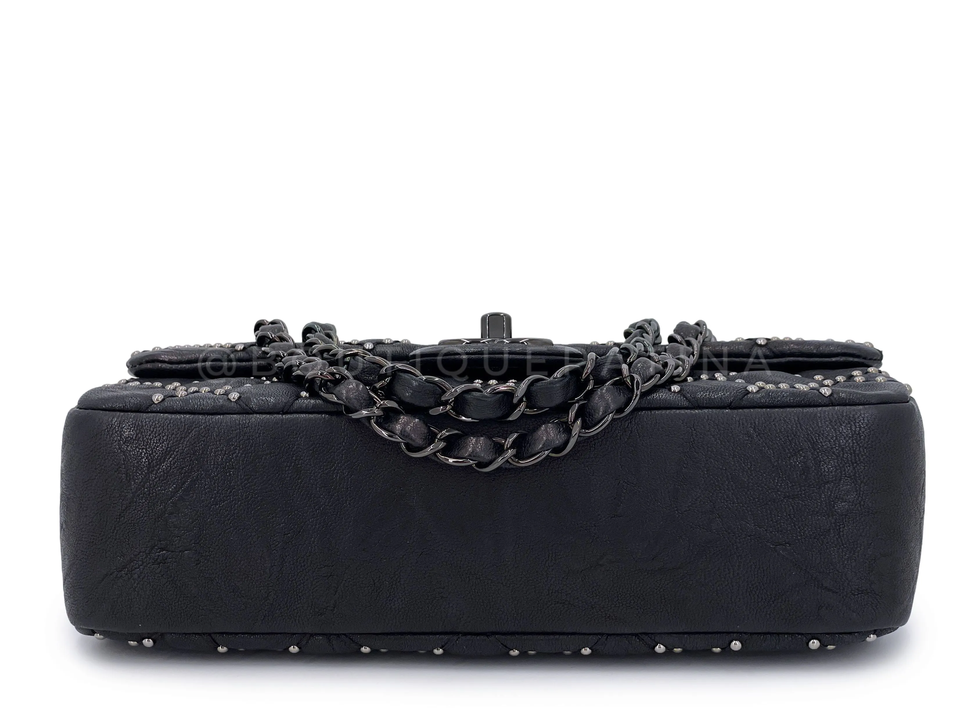 Chanel 2014 Paris Dallas Métiers d'Art Black Studded Medium Flap Bag