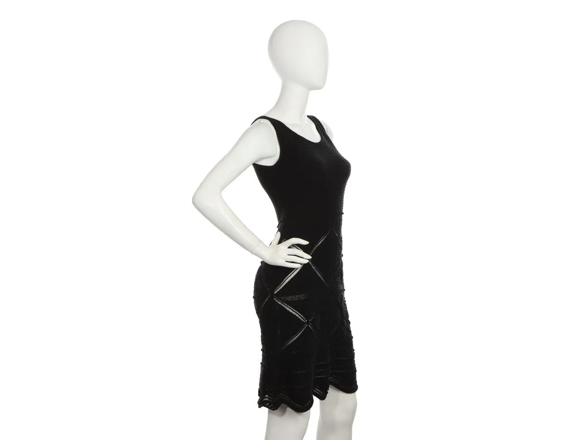 Chanel Black Cotton Knit Sleeveless Dress