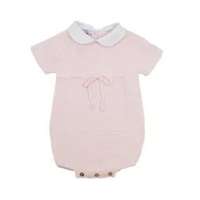 Collared Sweater Bubble with Drawstring | Pink (12M, 18M, 24M, 3)