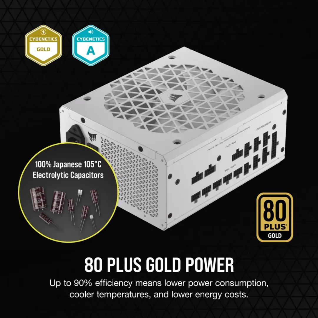 Corsair RM1000x SHIFT White 1000W 80  GOLD Fully Modular PSU CP-9020275-NA