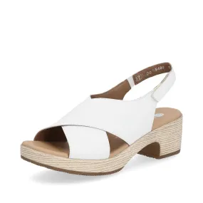 D0N54-80 White Cross Strap Heel