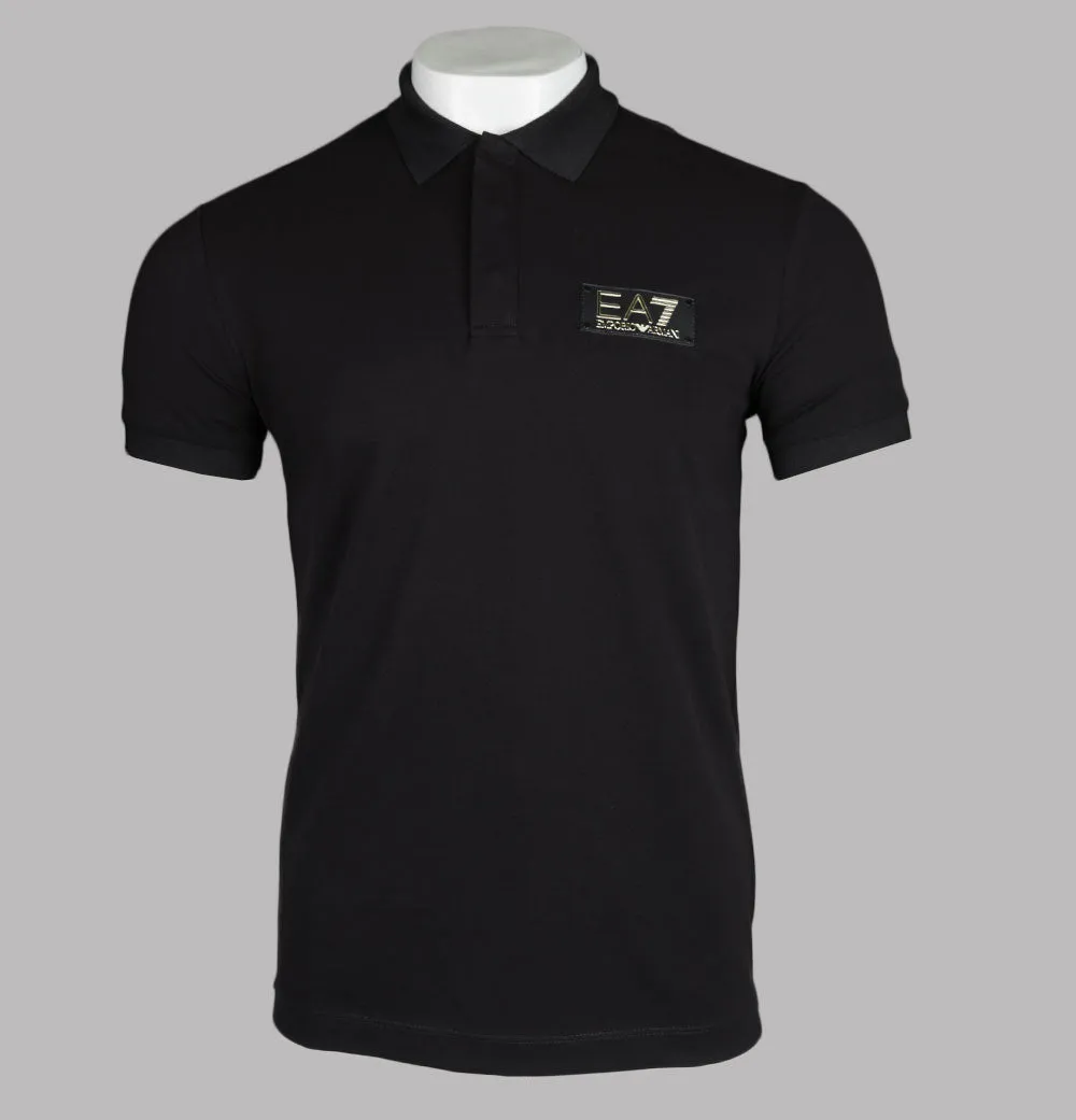 EA7 Gold Badge Logo Polo Shirt Black