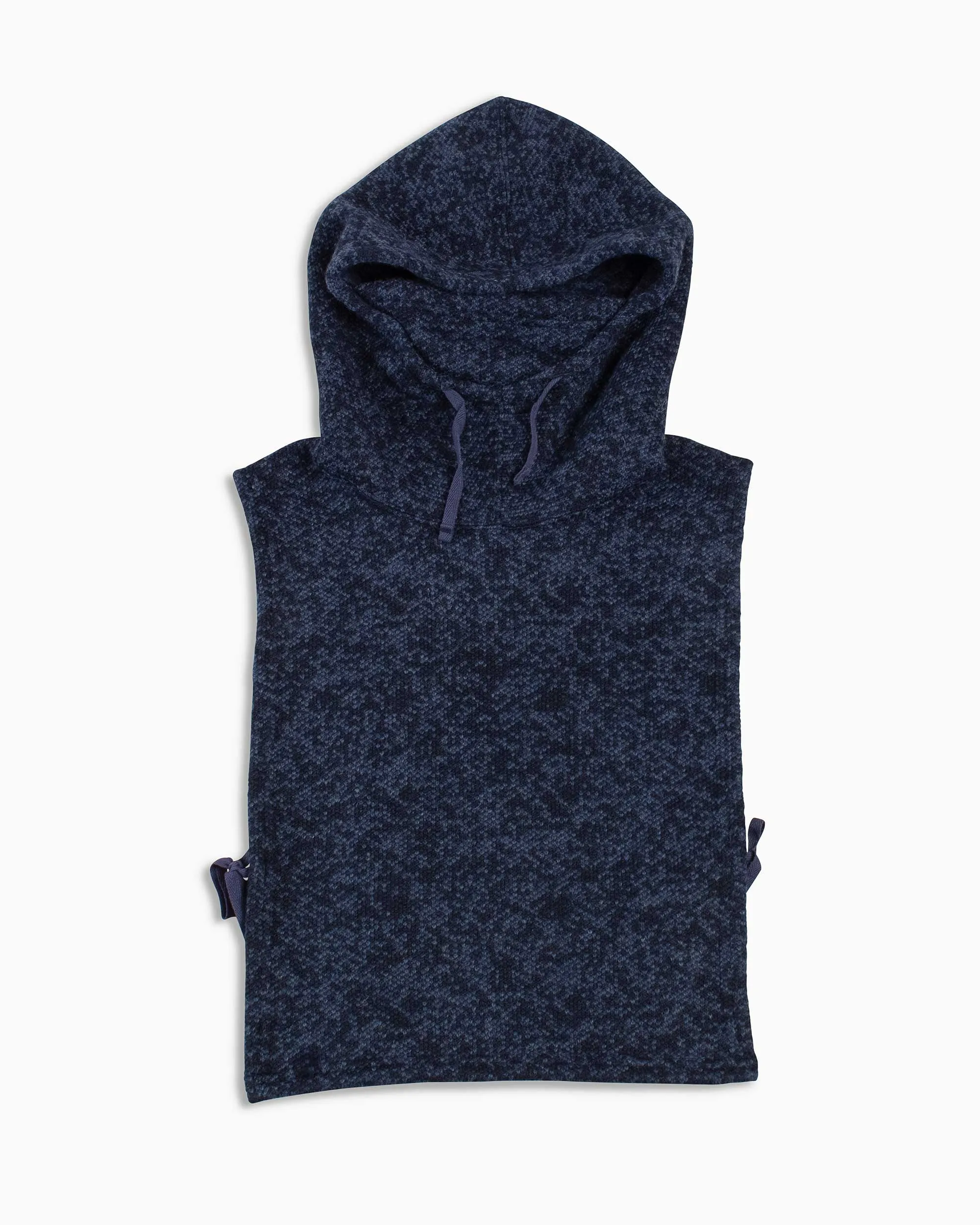 Engineered Garments Hooded Interliner Heather Navy Sweater Knit