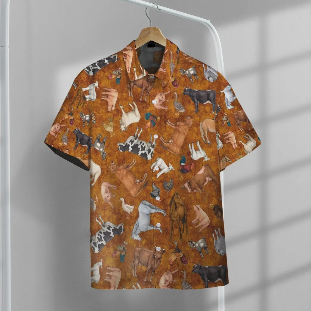 Farm Animal Hawaii Button Shirt