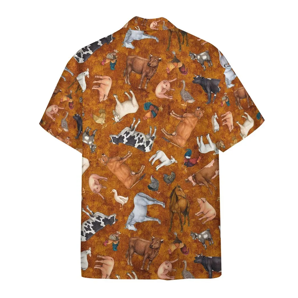 Farm Animal Hawaii Button Shirt