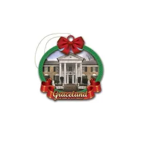 Graceland Mansion 2D Wood Wreath Ornament