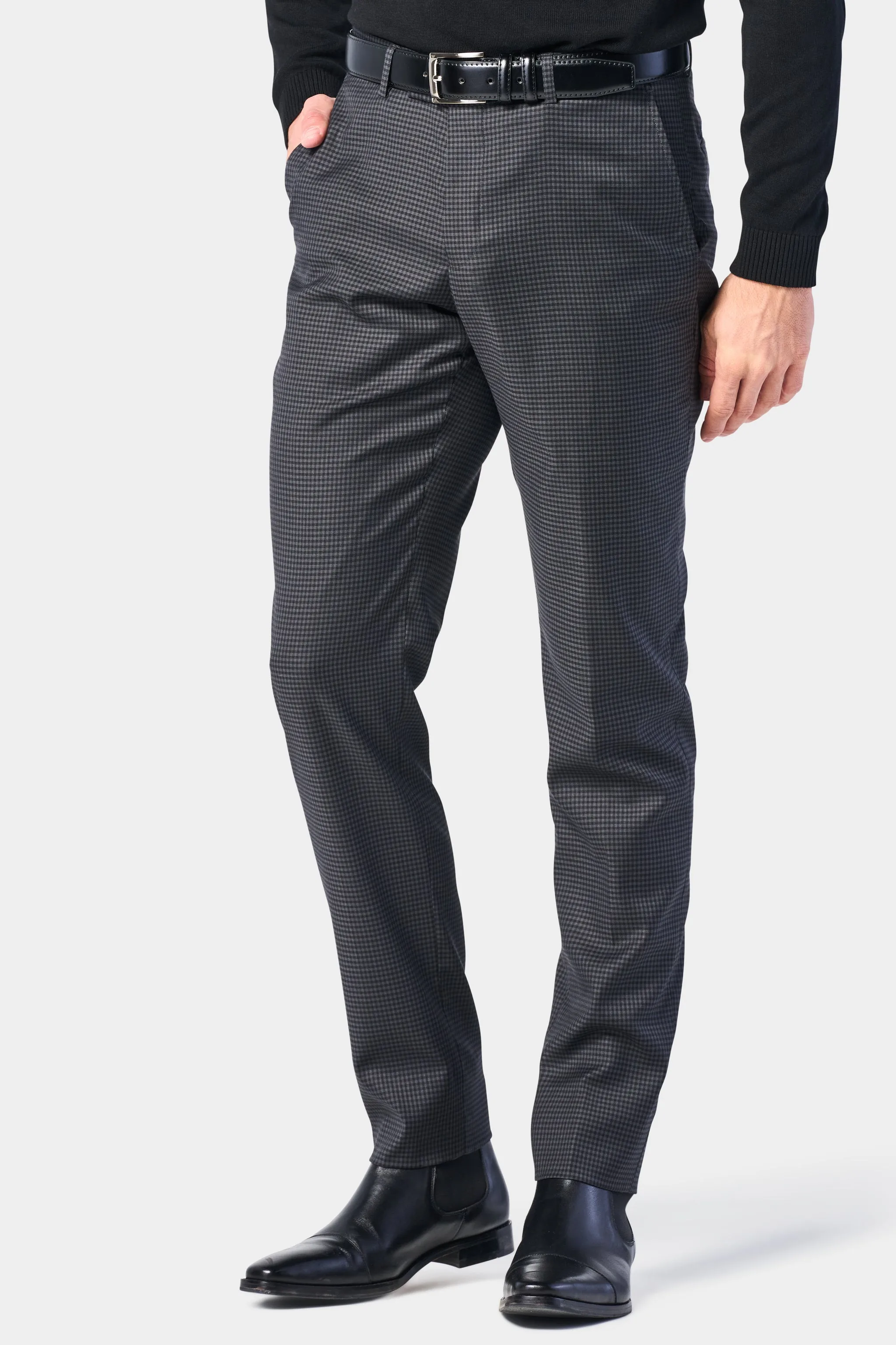 Gray and Black Mini Check 3 Piece Suit