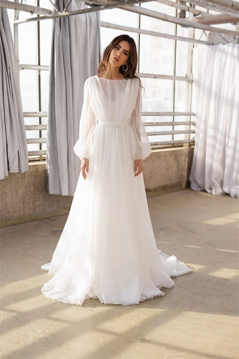 Jasmine Long Sleeve Wedding Gown