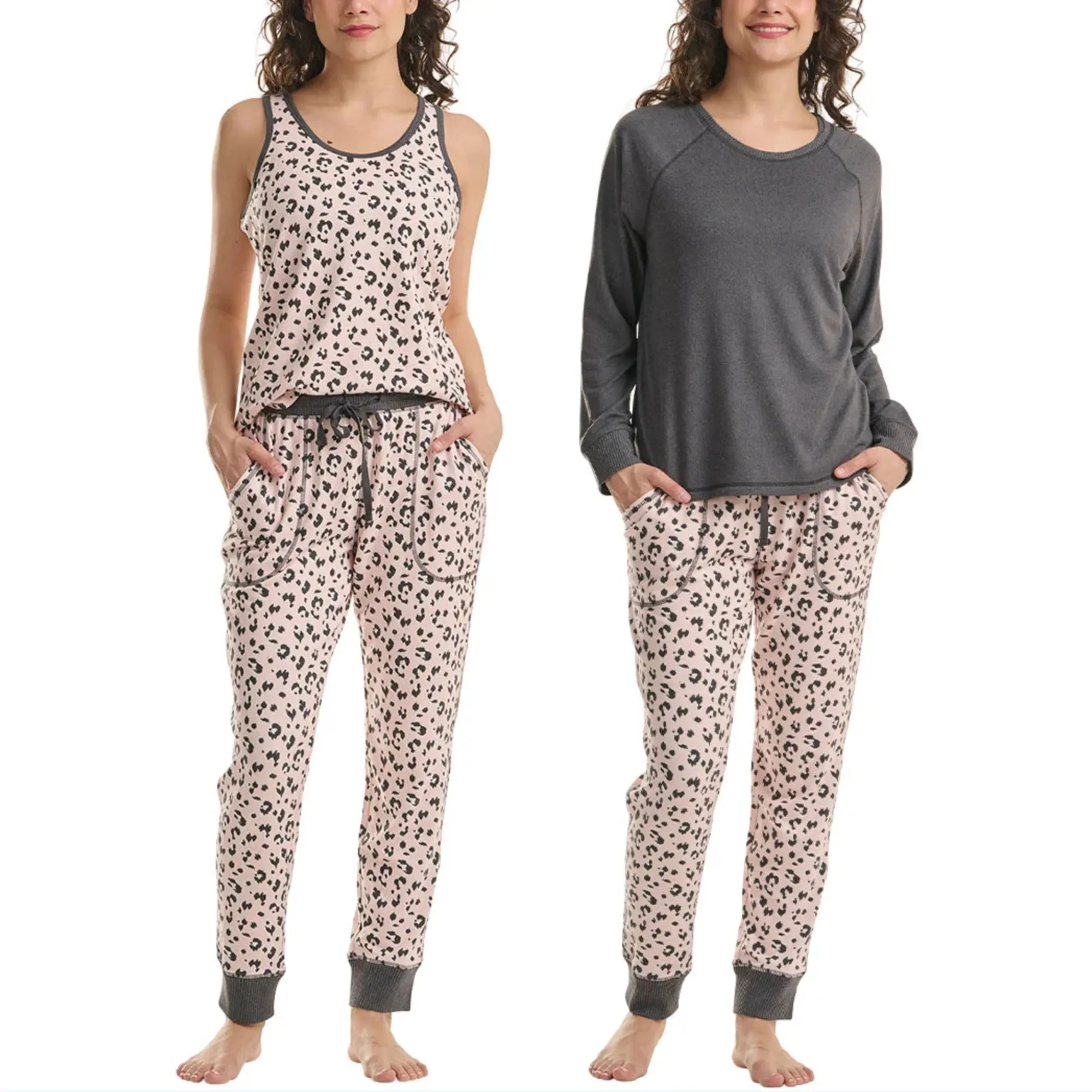 Karen Neuburger Women's 3-Piece Printed Soft Pajama Lounge Set