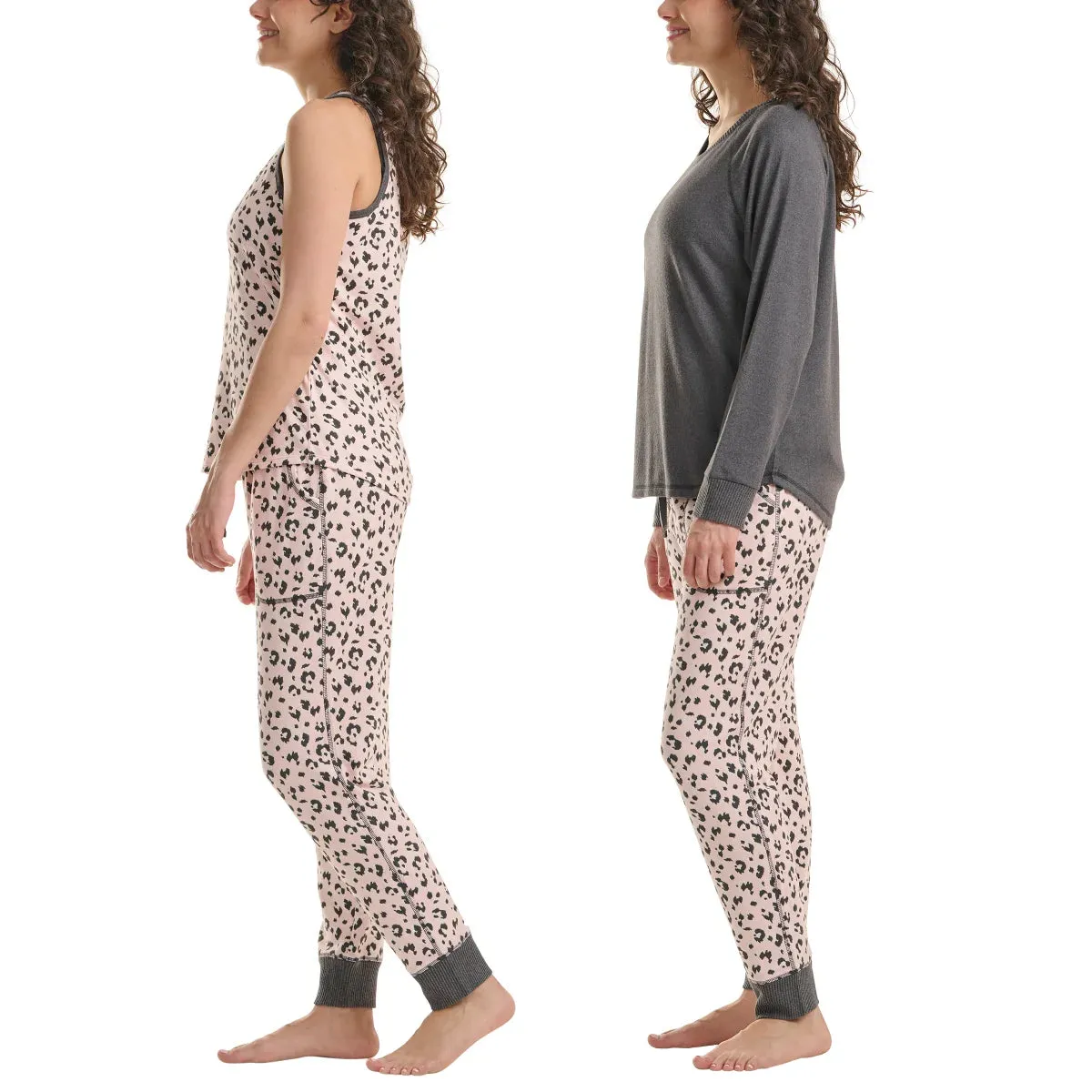 Karen Neuburger Women's 3-Piece Printed Soft Pajama Lounge Set