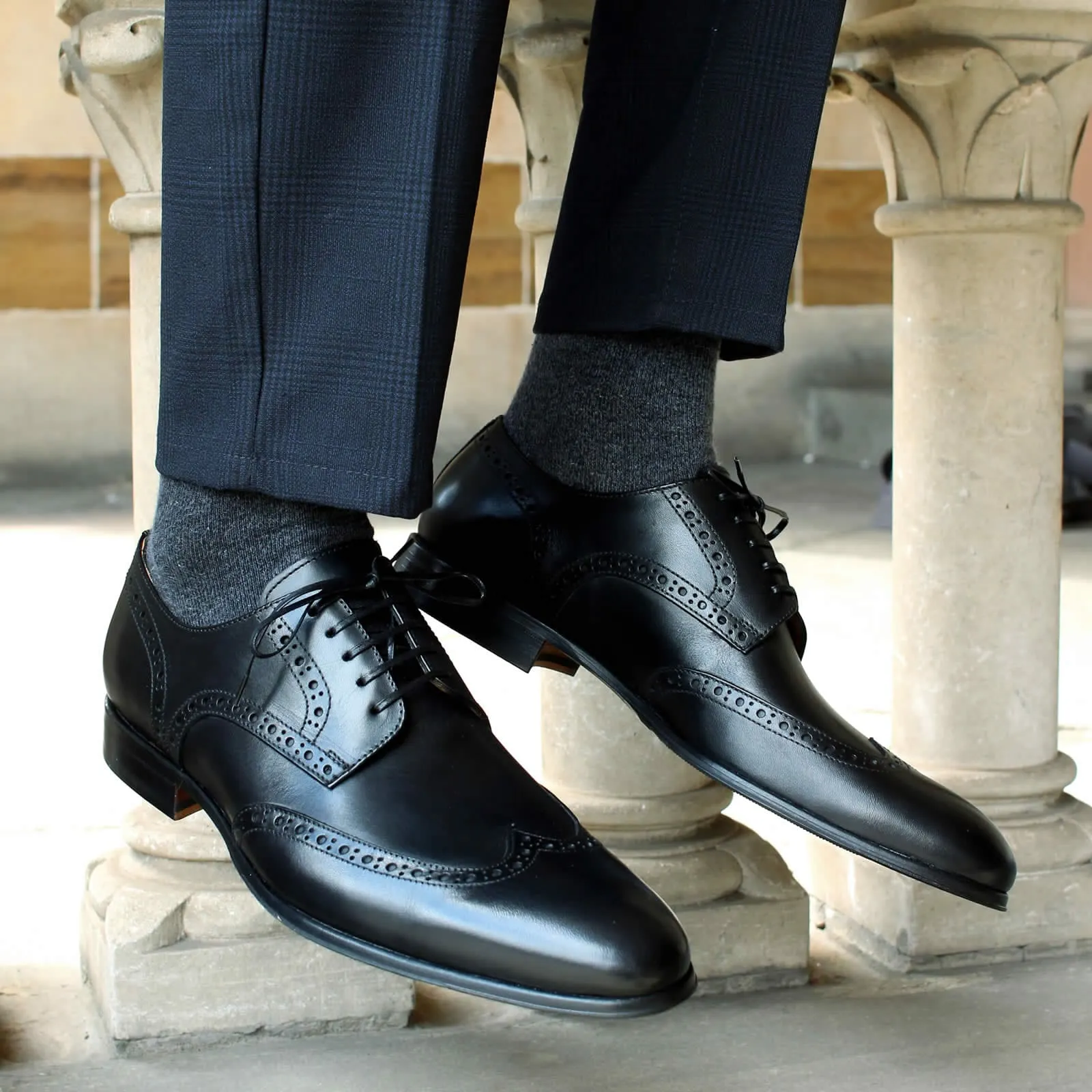 Madison Wingtip Derby Brogue Black