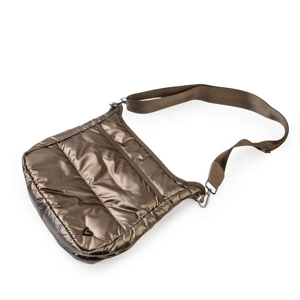 Markham Puffer Messenger Bags - Bronze