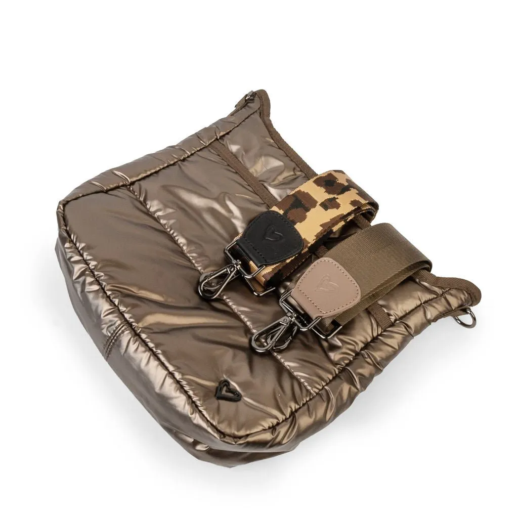 Markham Puffer Messenger Bags - Bronze