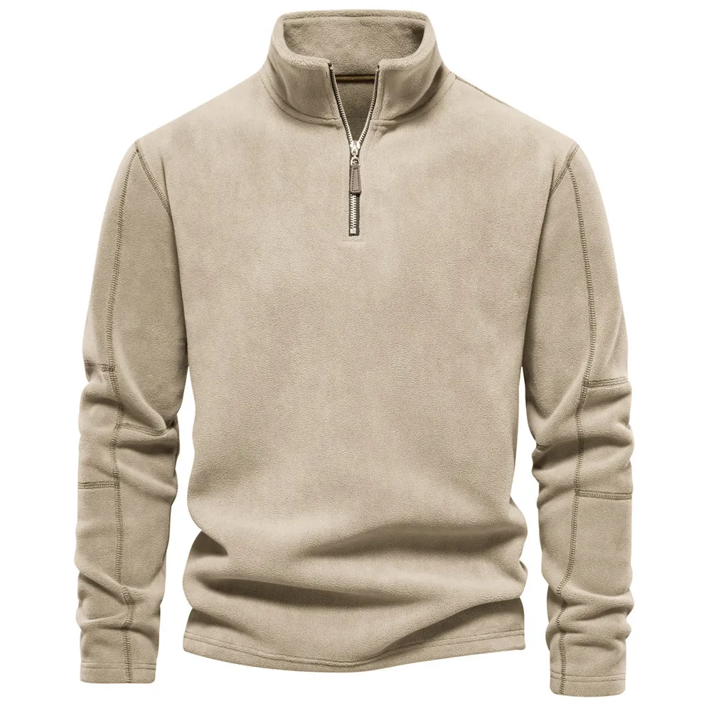 Men's Corduroy Stand Collar Classic-Fit Sweatshirt