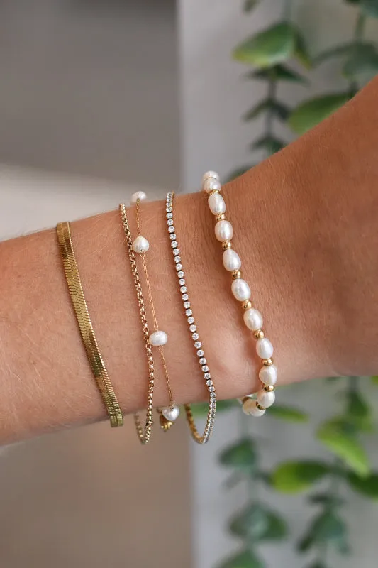 micro tennis bracelet - gold