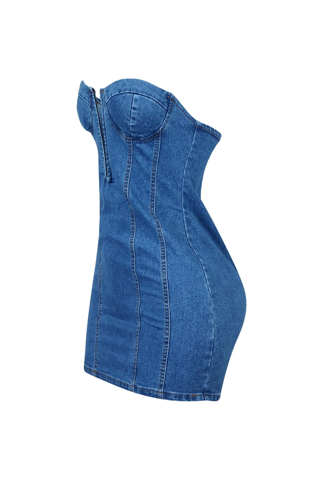 Our Spot Underwire Denim Strapless Dress