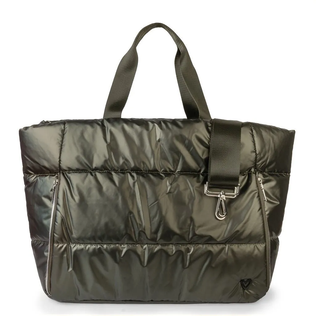 Panorama Puffer Large Tote - Olive