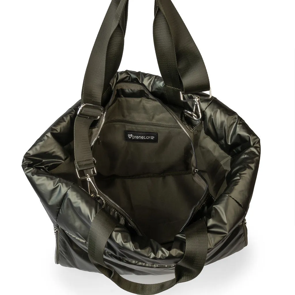 Panorama Puffer Large Tote - Olive