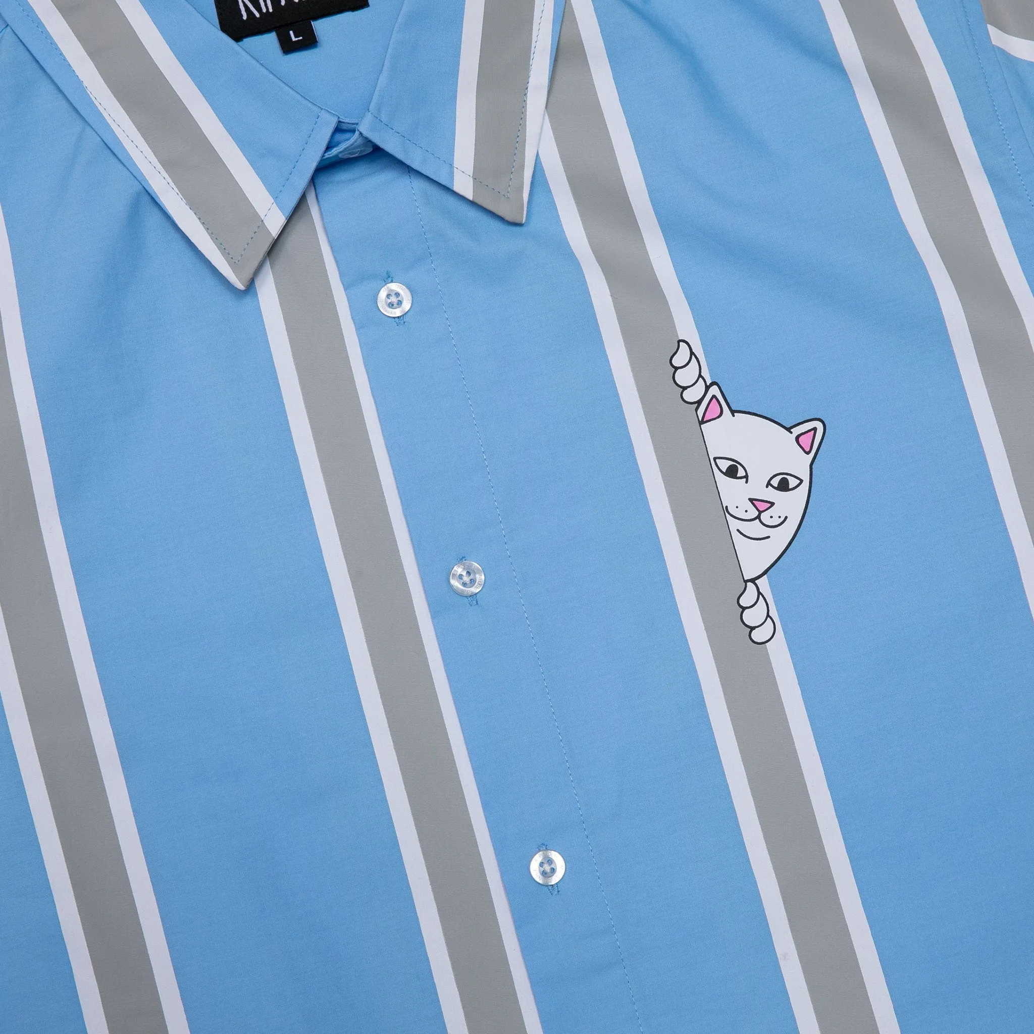 Peek A Nermal Button Up (Blue / Gray)