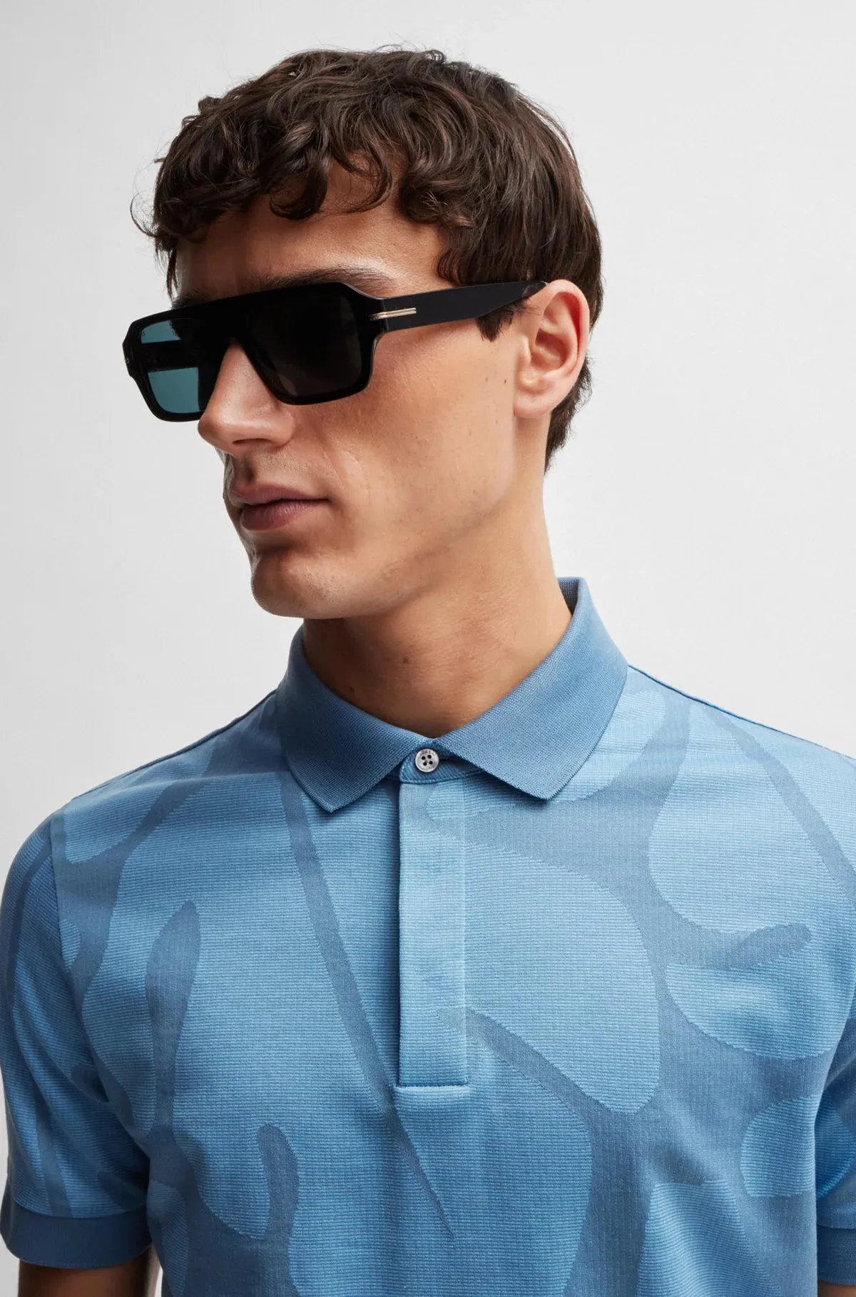 Penrose 108 Slim-Fit Polo Shirt in Monstera-Leaf Cotton 50513321