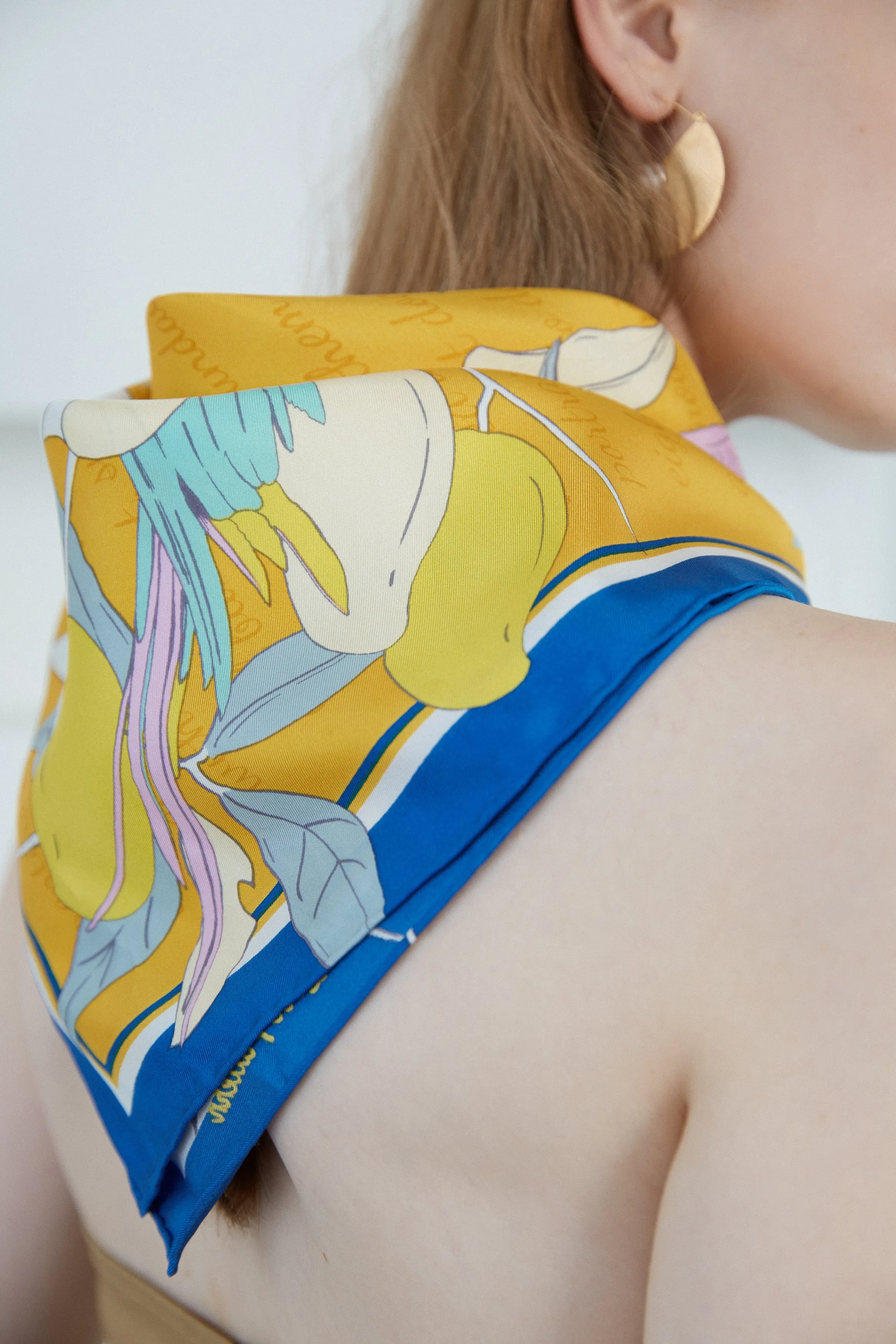 "El Amor" Silk Bandana - Yellow