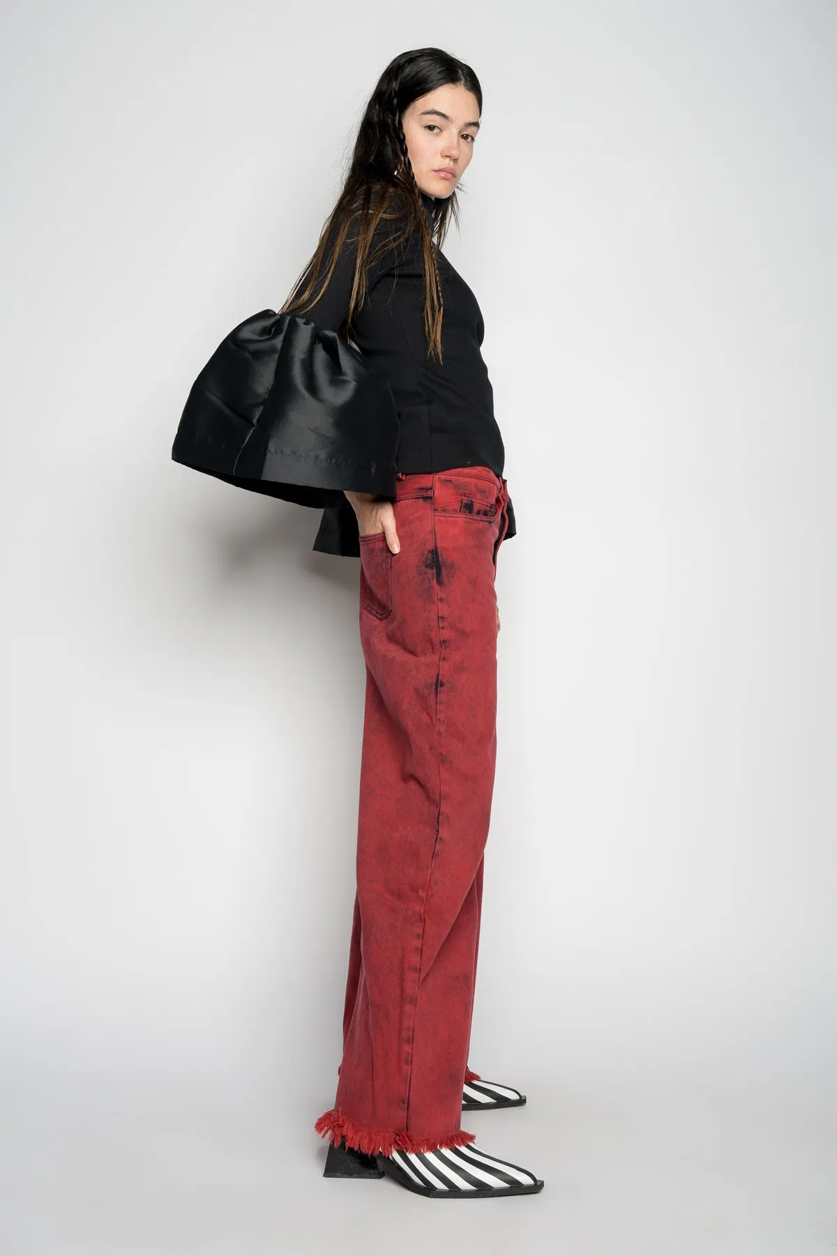 RED BOYFRIEND TROUSERS