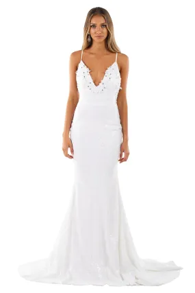 Roselle Luxe Gown - White (S - Clearance Sale)