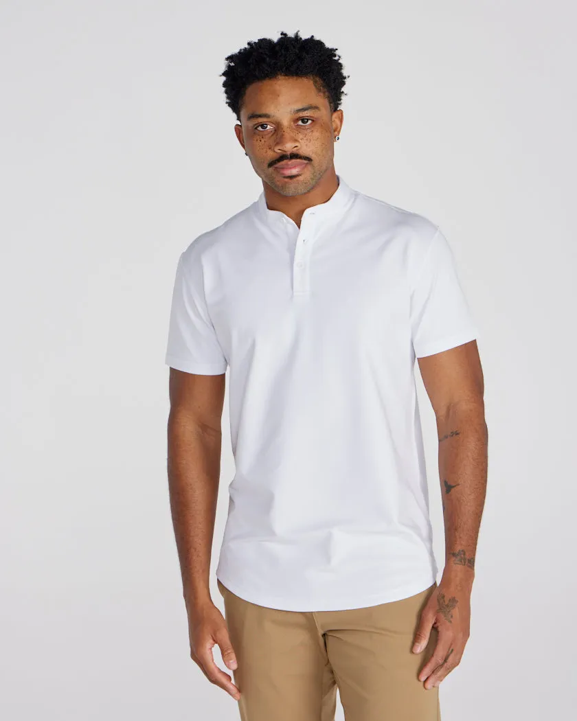 Stand Collar Short Sleeve Polo