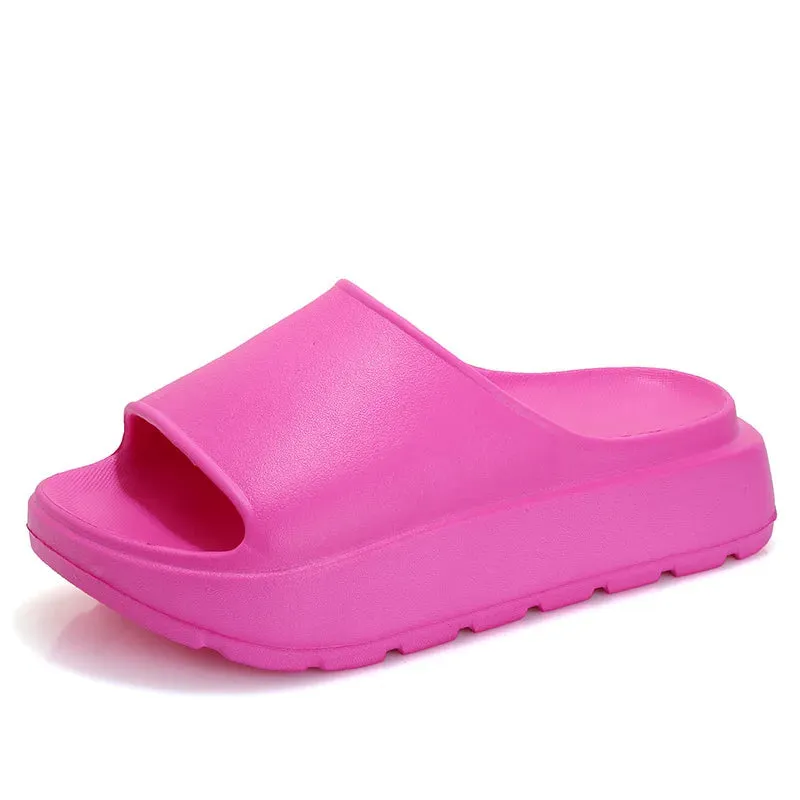 Summer 2024 Women's Thick Sole Eva Slippers: Platform Home Slides & Non-Slip Bathroom Flip Flops