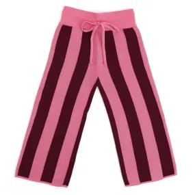 Sweater Pants - Burgundy/Pink Stripe