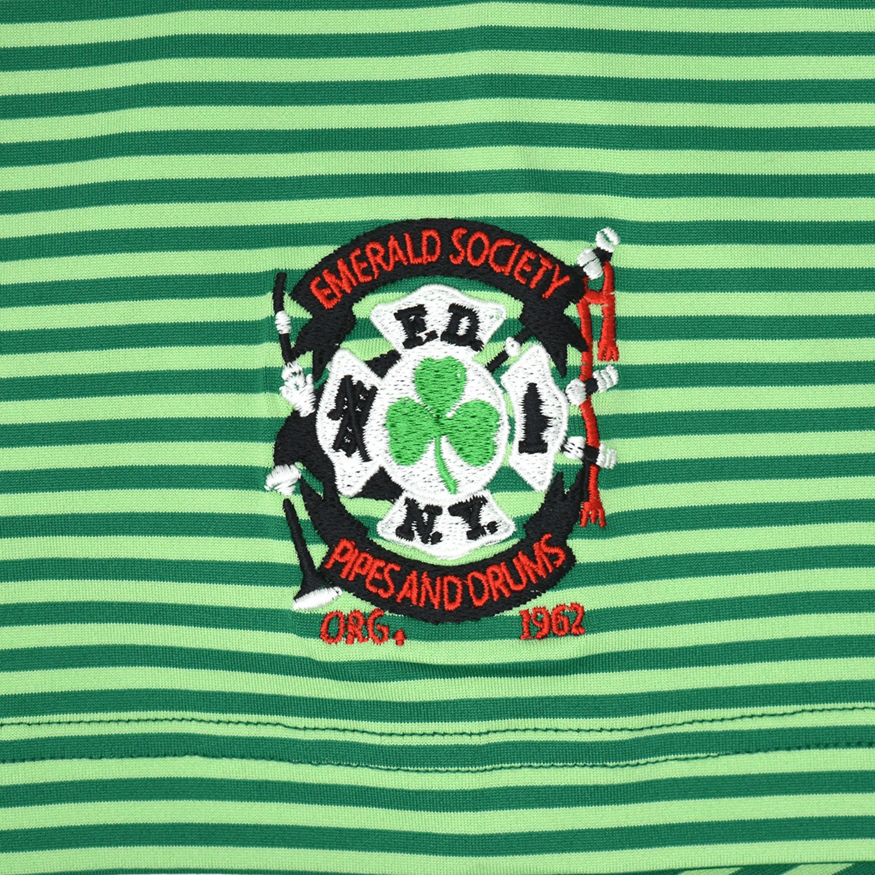 The Birdie Stripe | Performance Polo | The Birdie Stripe - Clover Green/Pistachio Green - Pipes & Drums