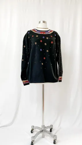 Vintage 80’s Premiere Beaded Knit Top (L)