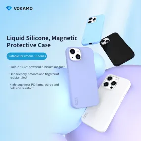 VOKAMO Silicone iPhone Magnetic Case Soft Protective Case Cover For iPhone 15/15 Pro Max/15 Pro/15 Plus